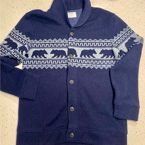 Boy’s sweater Cardigan with Bear Pattern- size 14/16 (xl)